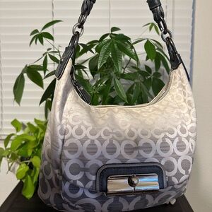 Coach Kristen Ombré Op Art - grey/white shoulder bag